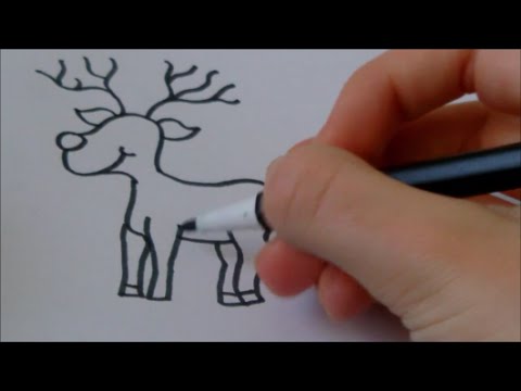 Cartoon reindeer (Rudolph) &#039;How to draw&#039; #28