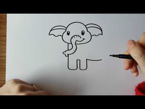 Een olifant - Tekenen met juf De Haan